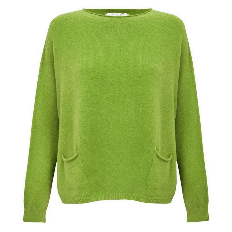 Weekend Deals That Impress Jodie Round Neck Jumper in Mojito Green