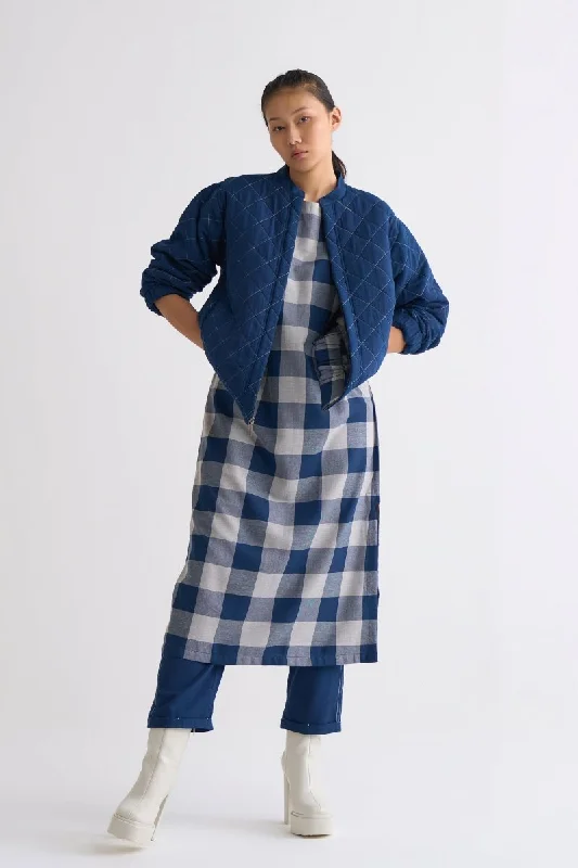 Today Only Round Neck Tunic - Navy Check