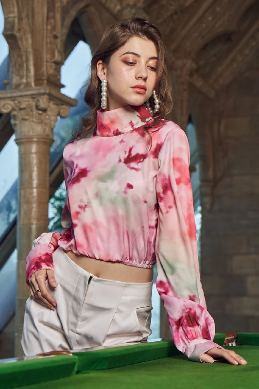 Online Exclusive Tie & Dye Pullover Elasticated Crop Top