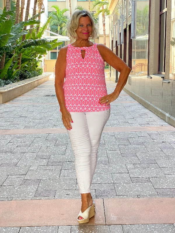Unmissable Sale CANDY PINK KEYHOLE TOP