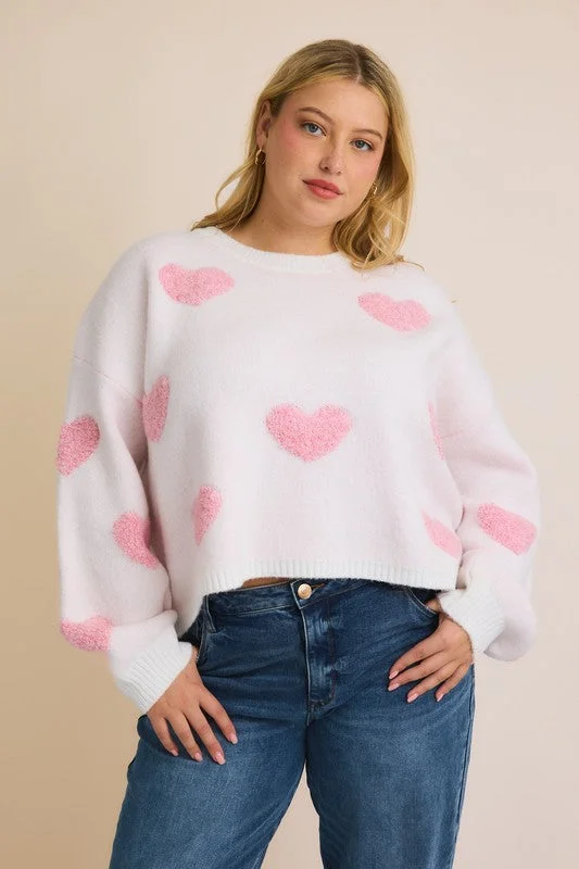 Special Discount CONNOR ROUND NECK LONG SLEEVE HEART SWEATER