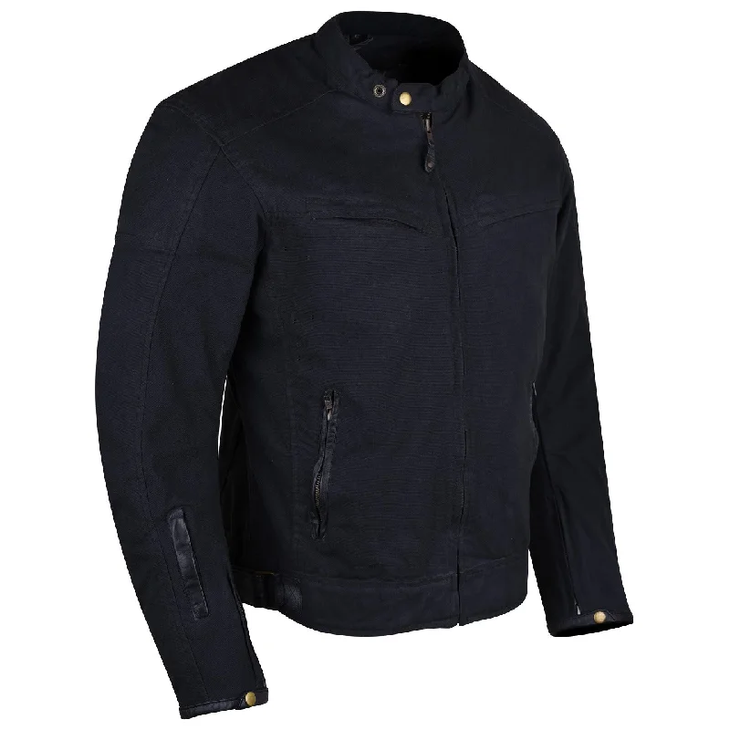 HMM1514B Enigma Men's Black Wax Cotton Scooter Jacket