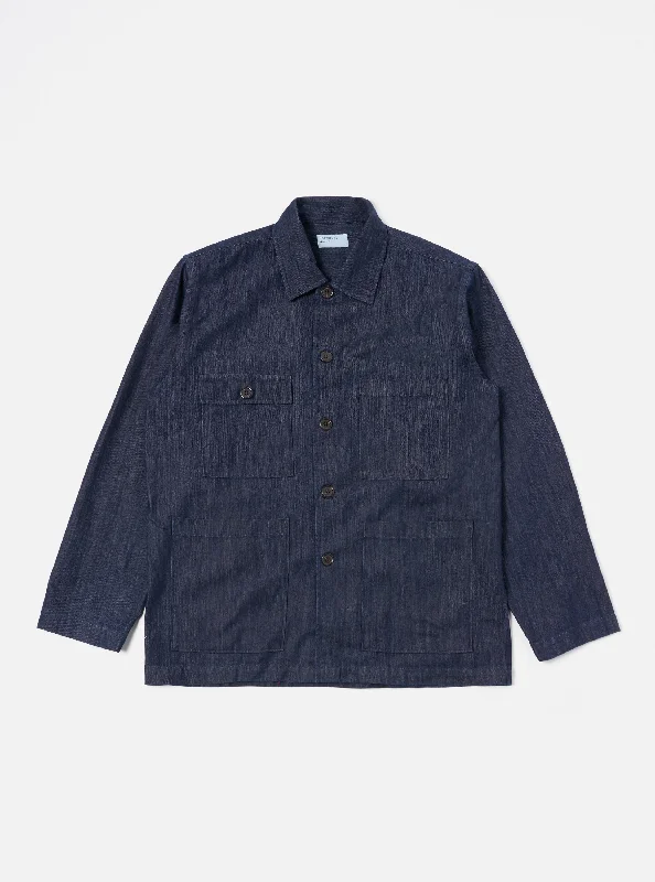 Universal Works Dockside Jacket in Indigo Recycled Mix Denim