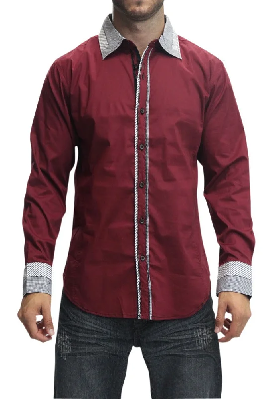 Pattern Contrast Button Up Shirt