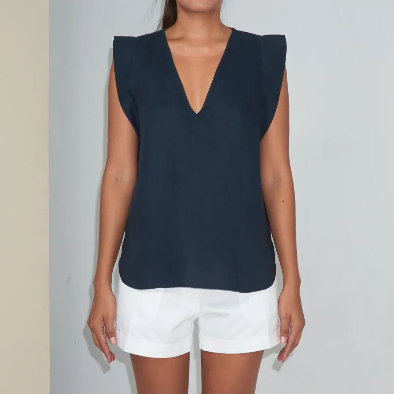 Weekend Bargains to Indulge In TEE VS TOP - Linen | Midnight Blue