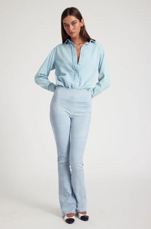 Savings Galore Sky Suede Micro Flare