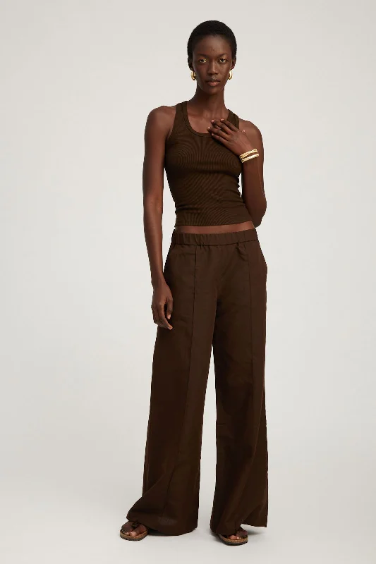 Weekend Special Americano Linen Wide Leg Pintuck Trousers