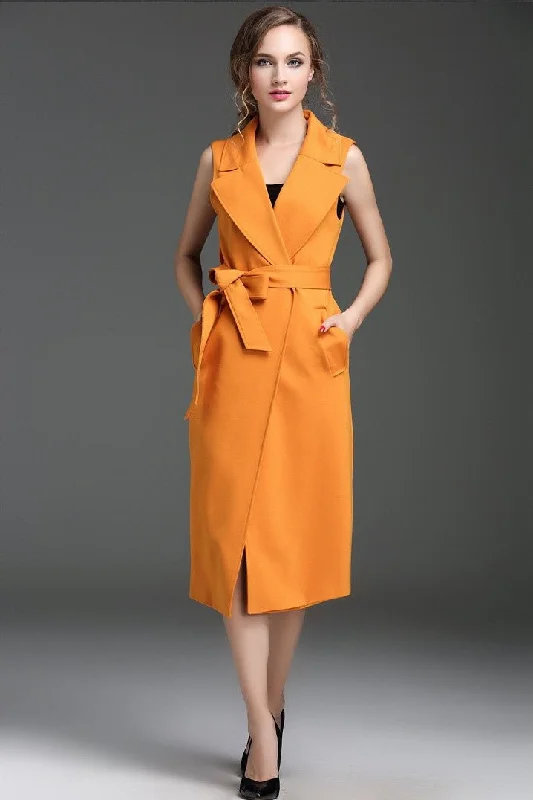 Weekend Special Trench Coat Vest W/ Tie