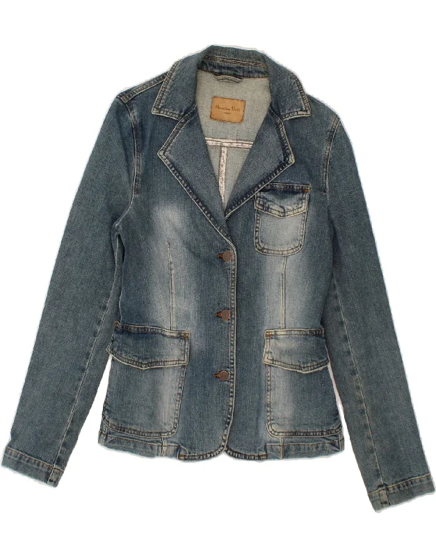 Flash Deal MASSIMO DUTTI Womens Denim Jacket EU 40 Medium Blue Cotton