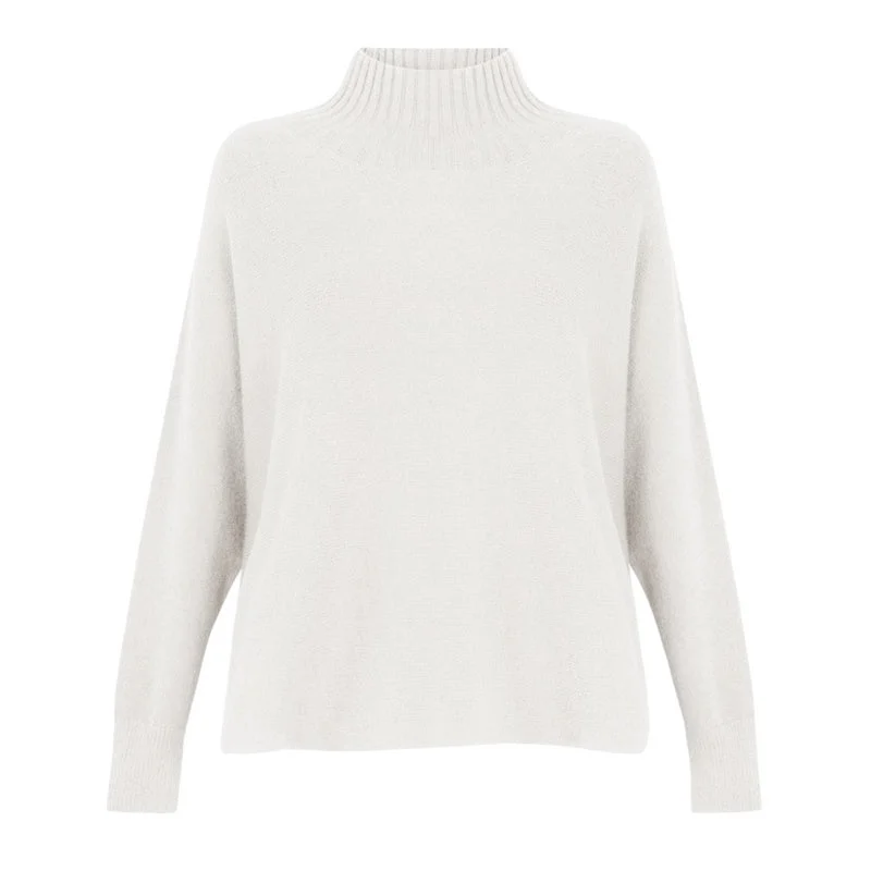 Weekend Savings Delight Jolie Boxy High Neck Knit in Cream