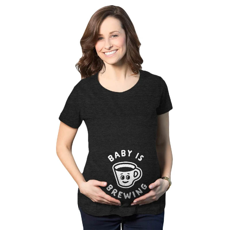 Discount Mania Baby Is Brewing Maternity T Shirt
