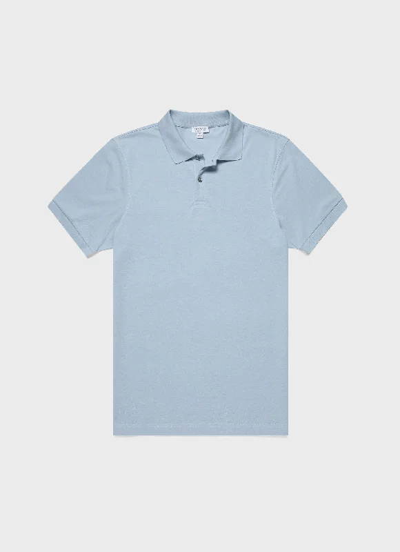 Men's Piqué Polo Shirt in Blue Mist