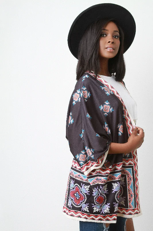 Weekend Specials to Cherish Boho Printed Open Front Kimono