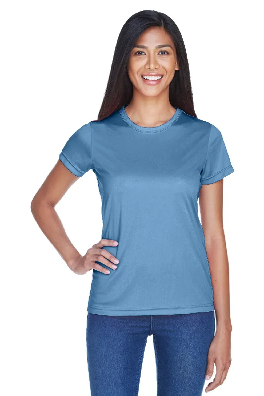 Hurry Up UltraClub Womens Cool & Dry Performance Moisture Wicking Short Sleeve Crewneck T-Shirt - Indigo Blue