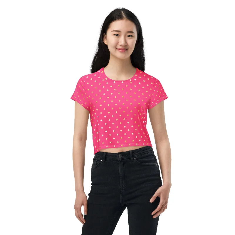 Great Deals SHE REBEL - Pink & Gold Sparkles Crop Top