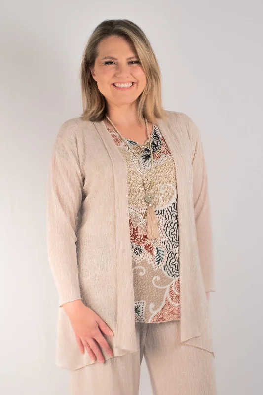 Half Price Sand Haven Poly/Rayon Long Sleeve Cardigan