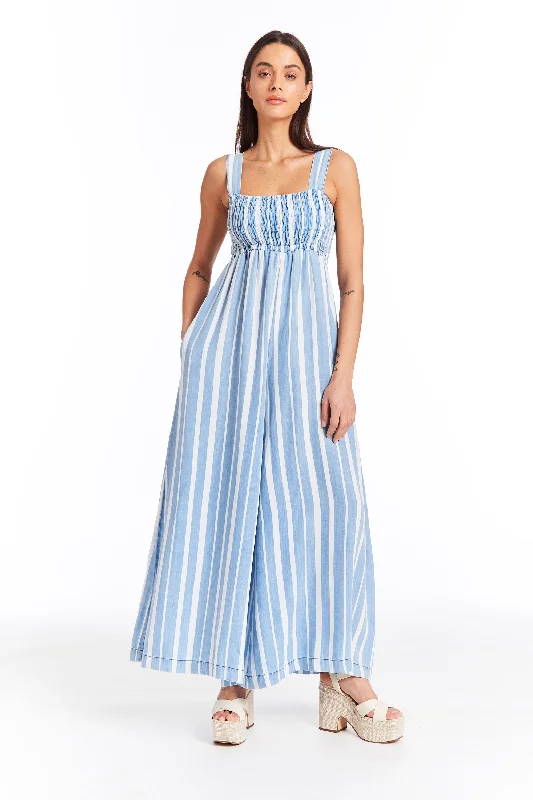 Super Deal Wide Leg Ruched Jumpsuit