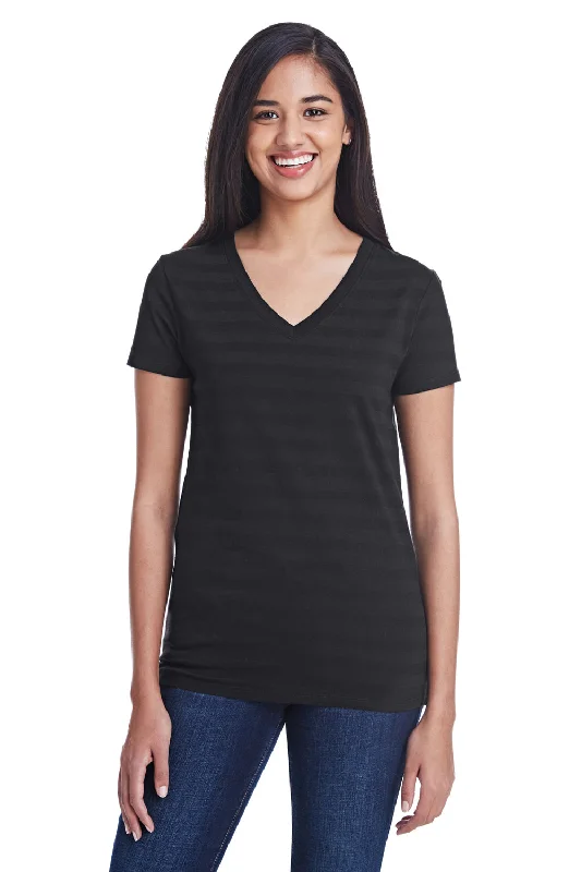 Stock Up and Save Threadfast Apparel Womens Short Sleeve V-Neck T-Shirt - Black