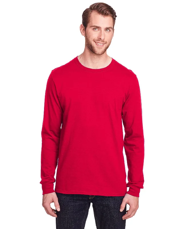 Fruit of the Loom Adult ICONIC Long Sleeve T-Shirt | True Red