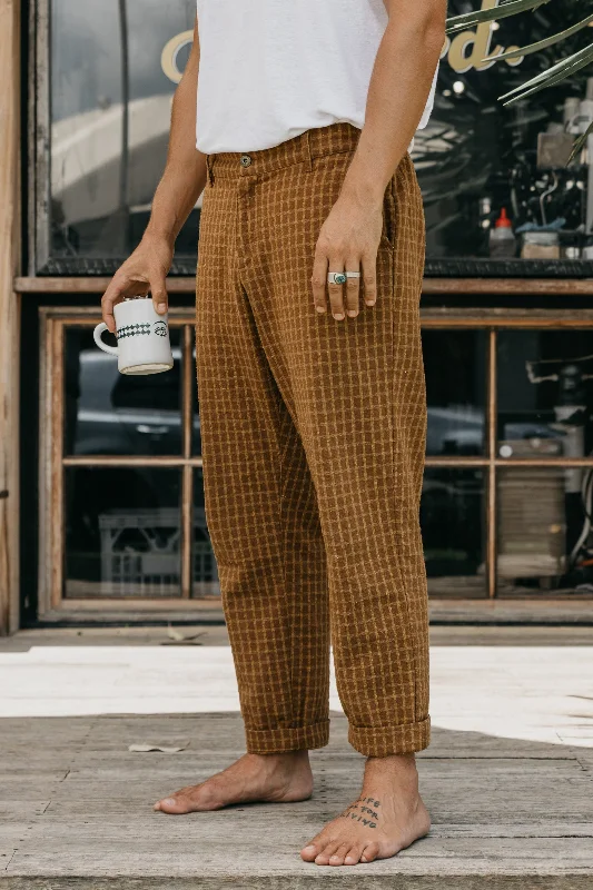 Kora - Brown Checked Pants