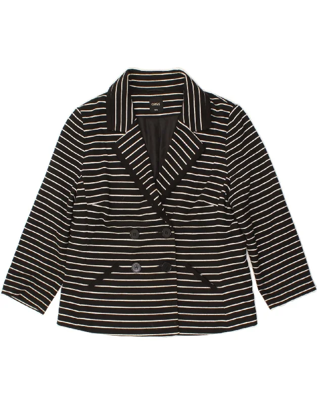 Overstock OASIS Womens Double Breasted Blazer Jacket UK 16 Large  Grey Striped