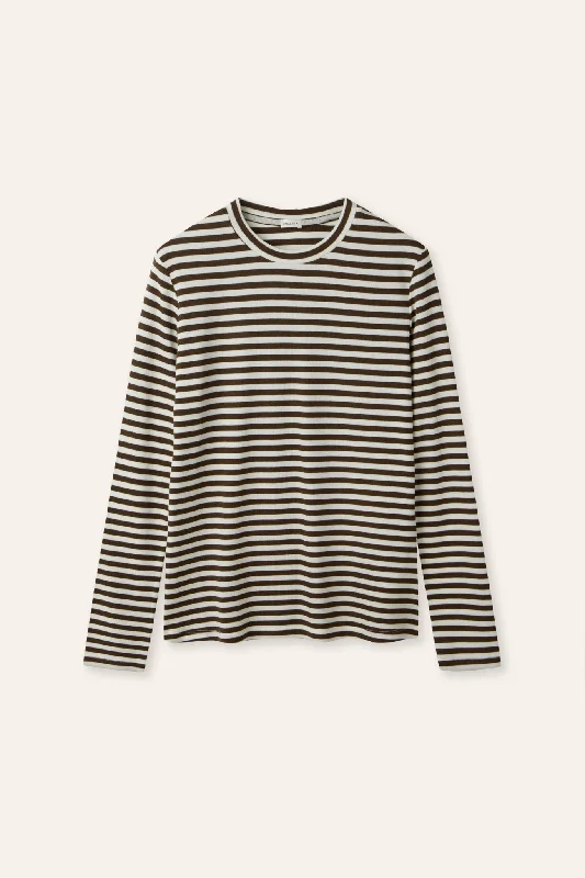 Great Bargain NICO TENCEL ultra-soft top (Mocha stripe)