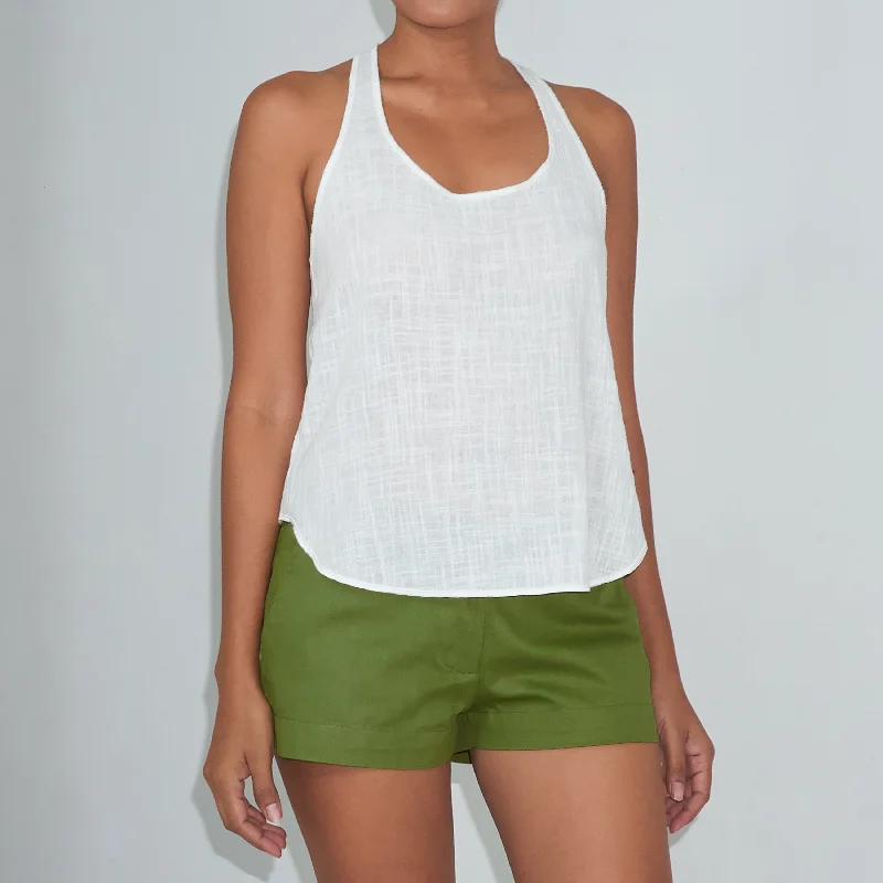 Your Weekend, Your Savings DAUN RACER TANK TOP - Cotton Gauze | Off White