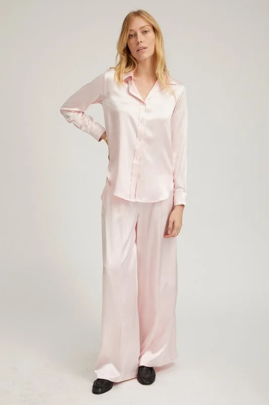 Deal Alert Ballet Silk Wide Leg Pintuck Pants