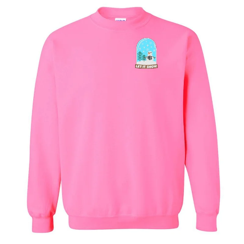 Act Now Monogrammed Snowglobe Crewneck Sweatshirt