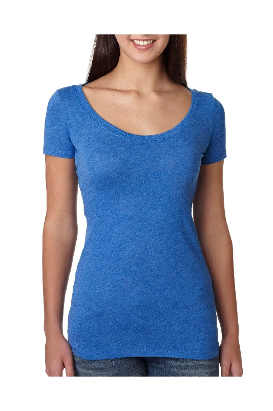 Cash Savings Next Level Womens Jersey Short Sleeve Scoop Neck T-Shirt - Vintage Royal Blue - Closeout