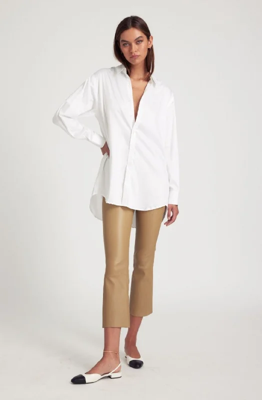Exclusive Savings Khaki Leather Crop Flare