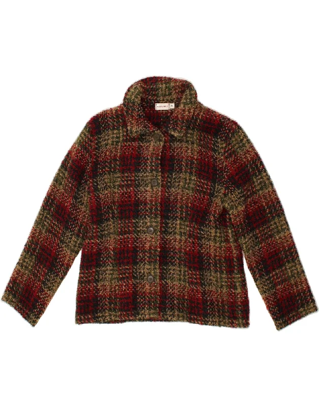 Weekend Bargains to Enjoy VINTAGE Womens 4 Button Blazer Jacket UK 14 Medium Red Check Wool Weekend Bargains to Enjoy VINTAGE Womens 4 Button Blazer Jacket UK 14 Medium Red Check Wool