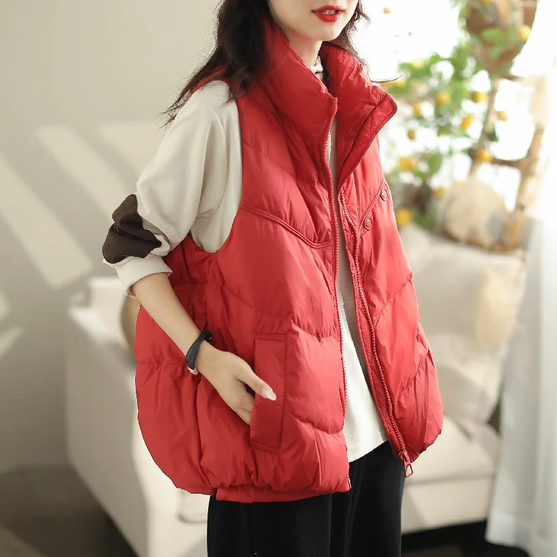 Weekend Deal Women Autumn Winter Loose Duck Down Warm Vest