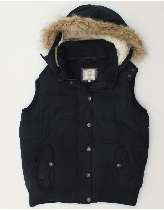 Price Fest FAT FACE Womens Hooded Padded Gilet UK 16 Large  Navy Blue Polyester