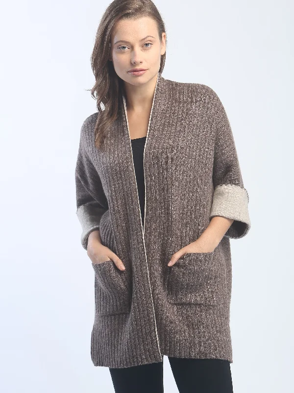 The Best Prices Contrast Roll Over Sleeve Kimono