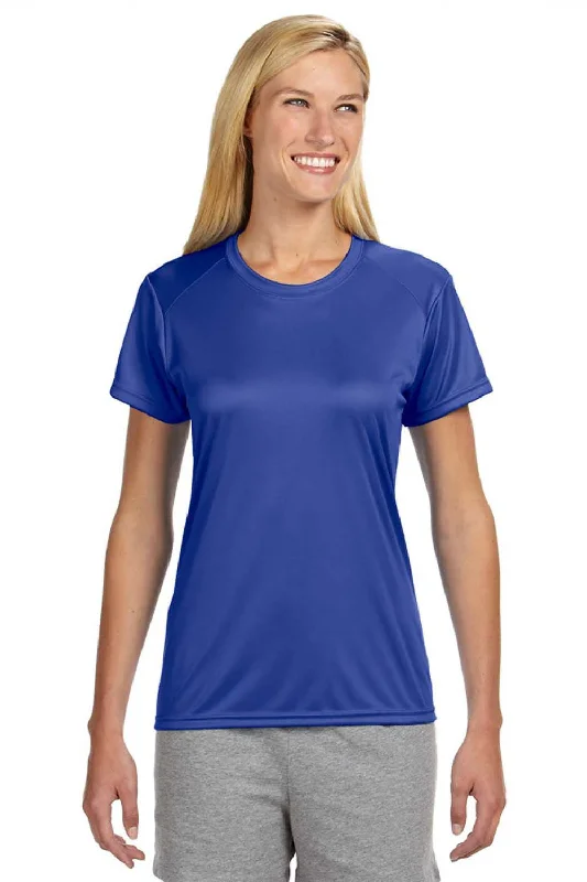 Crazy Deal A4 Womens Performance Moisture Wicking Short Sleeve Crewneck T-Shirt - Royal Blue