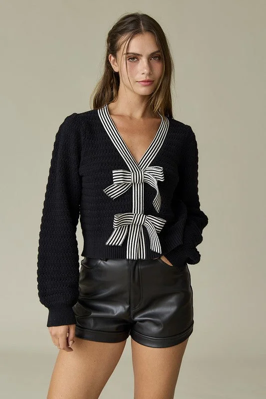 Daily Special Harper Bow Knit Sweater Top - Medium - Final Sale