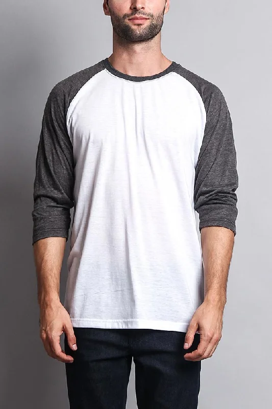 Men's Baseball T-Shirt (White/Charcoal)