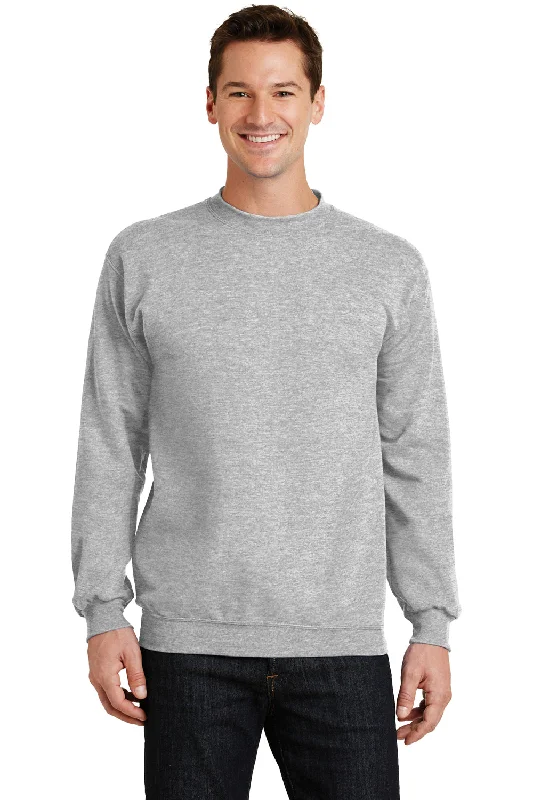 Port & Company Mens Core Pill Resistant Fleece Crewneck Sweatshirt - Ash Grey