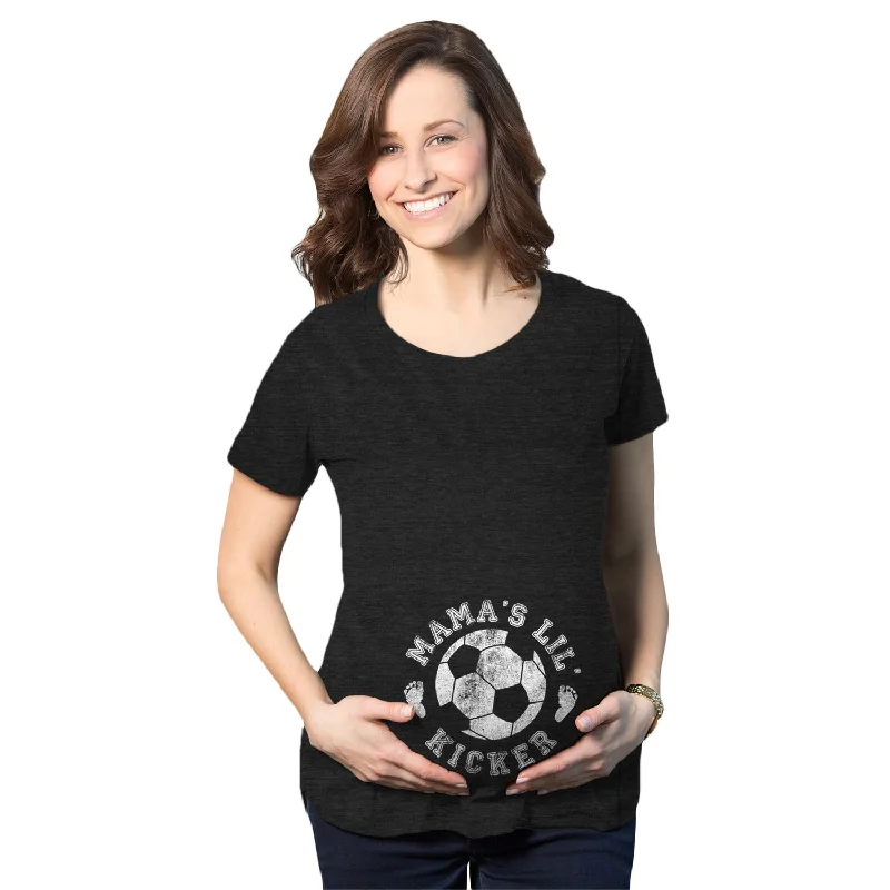 Final Clearance Mama's Little Kicker Soccer Maternity T Shirt