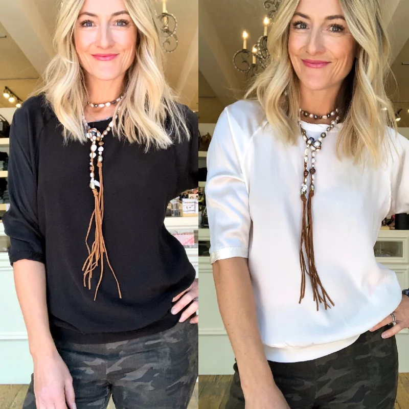 Weekend Specials You Can't Miss AQC Jane Sloppy Silk Blouse