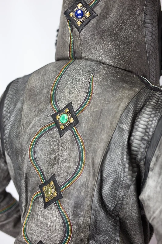 Rainbow Python Leather Jacket