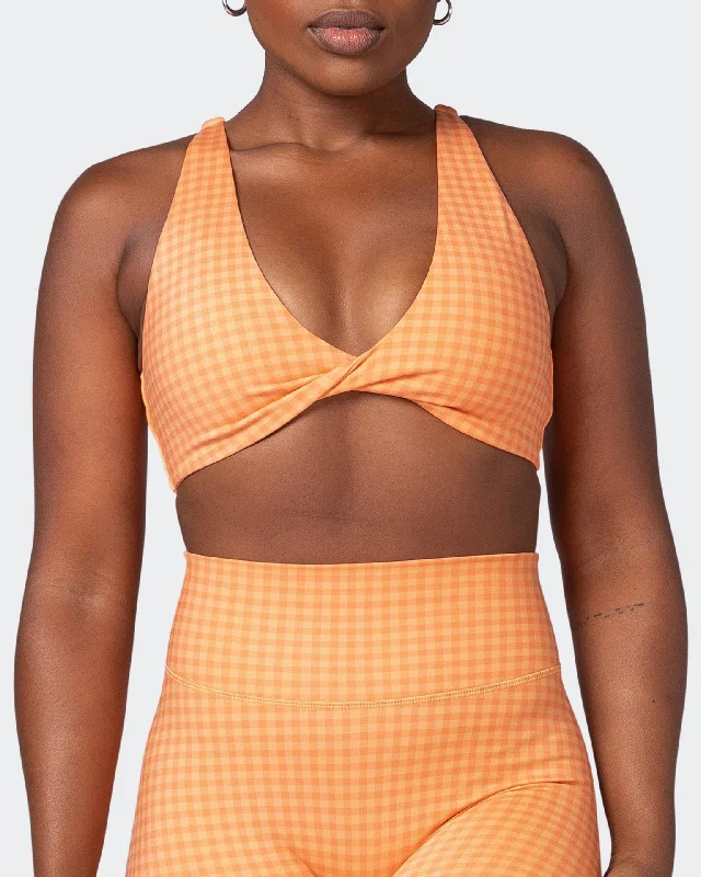 Weekend Savings Galore Demi Bralette - Peaches And Cream Check Print