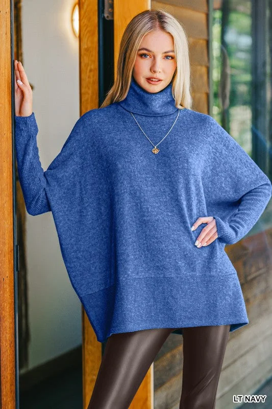 Overstock ANDY BRUSHED MELANGE HACCI TURTLENECK SWEATER S-XL