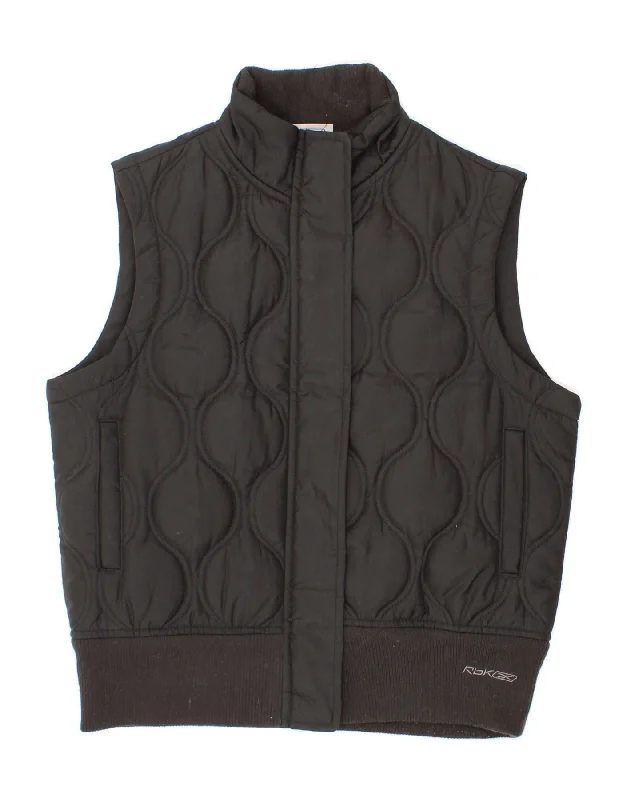 Act Now REEBOK Womens Padded Gilet UK 14 Large Black Polyester