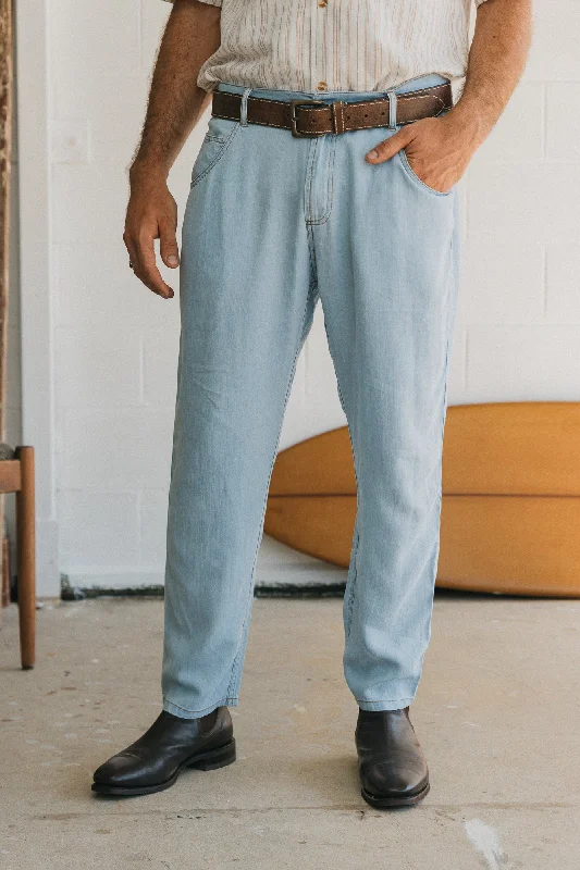 Savings Galore Miller Textured Pants - Light Denim