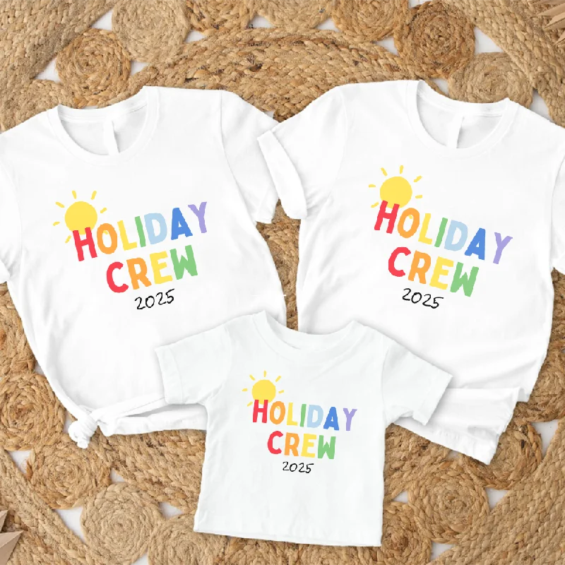 New Arrival 2025 Sunshine Holiday Crew Family Matching White T-Shirts