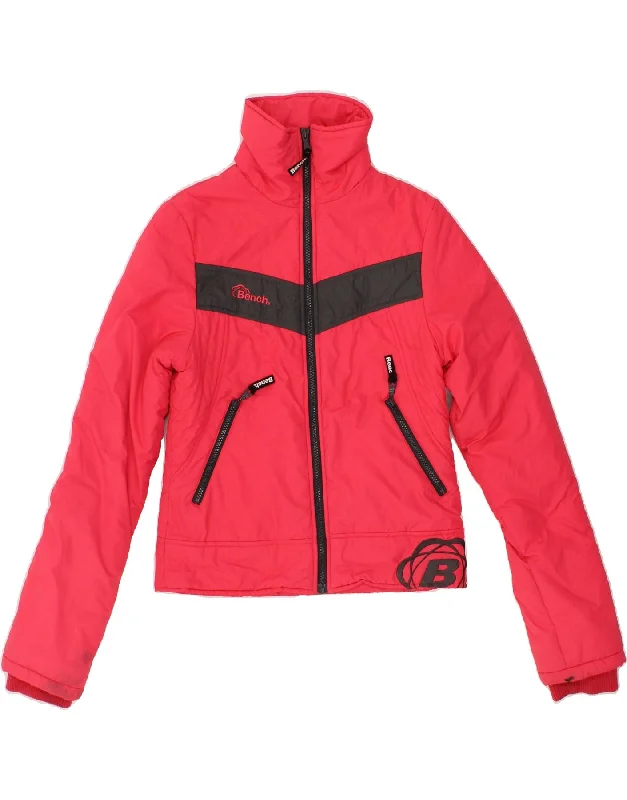 Take Advantage BENCH Womens Windbreaker Jacket UK 14 Medium Pink Colourblock Polyester