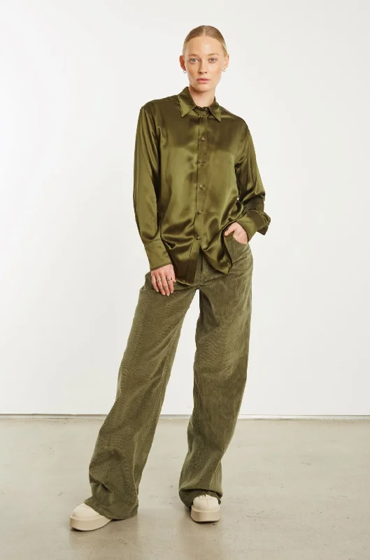 Weekend Specials to Enjoy Moss Corduroy Wide Leg Trouser