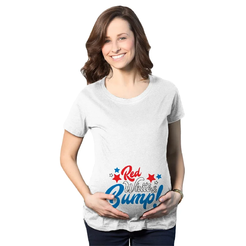 Reduced Rates Red White And Bump Maternity T Shirt